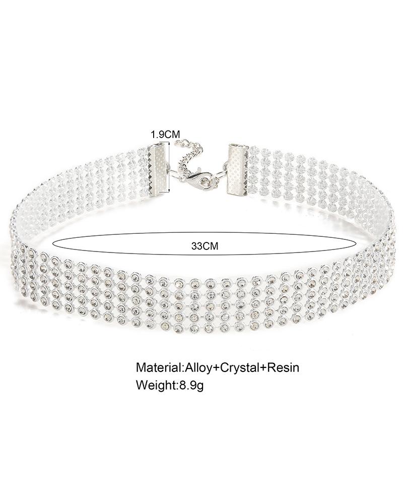 Crystal Allover Rhinestone Decor Choker