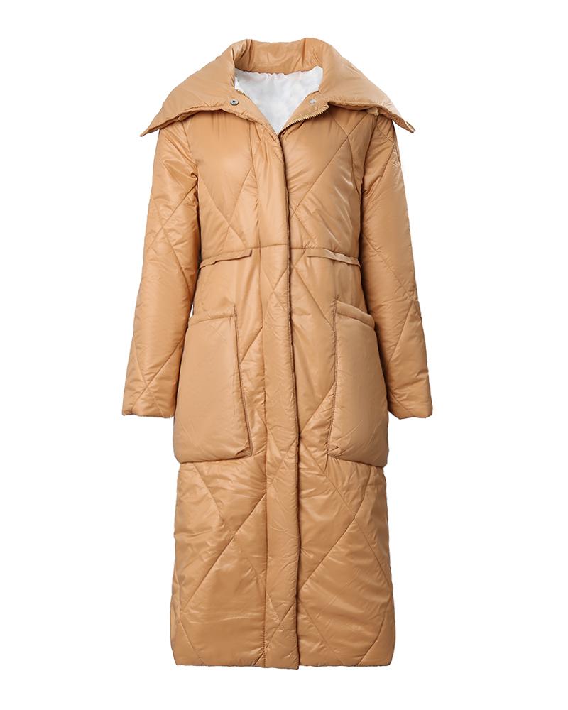 Long Sleeve Zip Up Puffer Coat