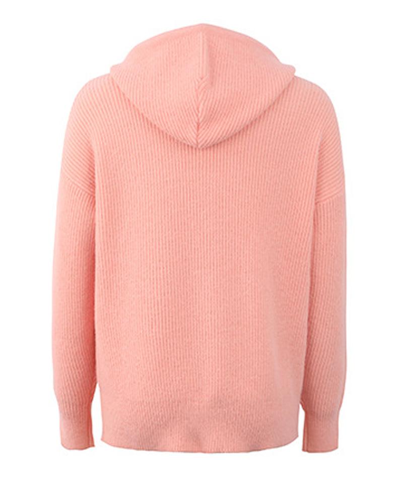 Hooded Pocket Design Casual Sweater