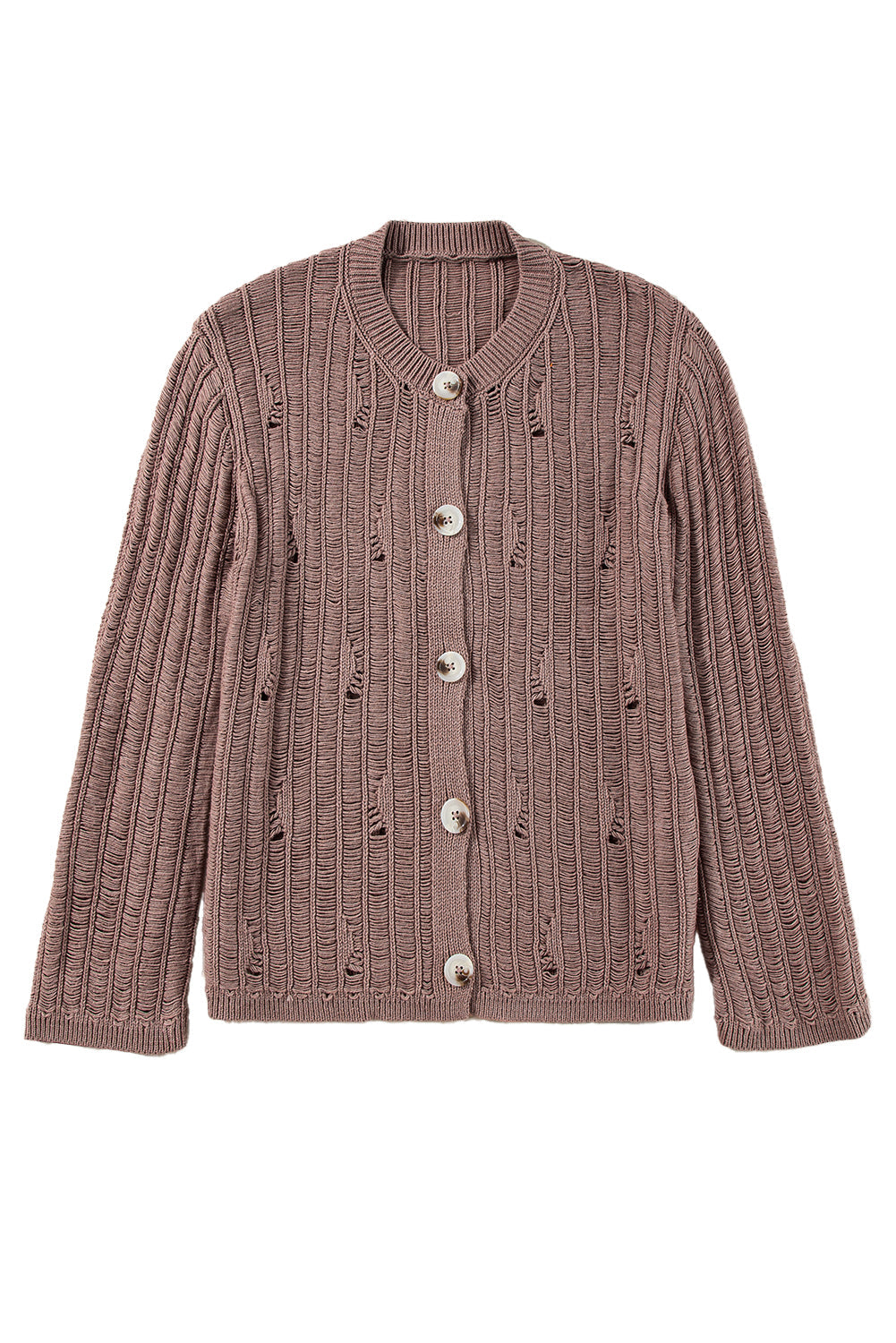 Goat Cut Out Textured Knit Buttoned Cardigan