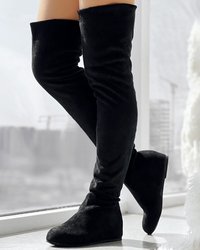 Over The Knee Round Toe Boots