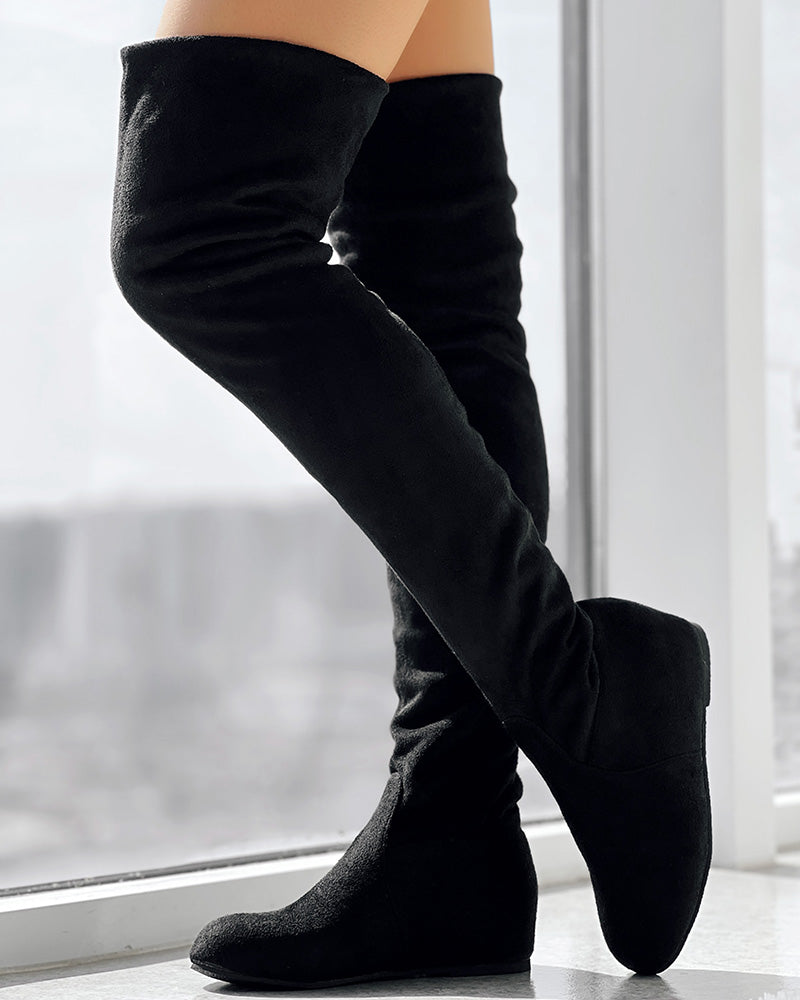 Over The Knee Round Toe Boots