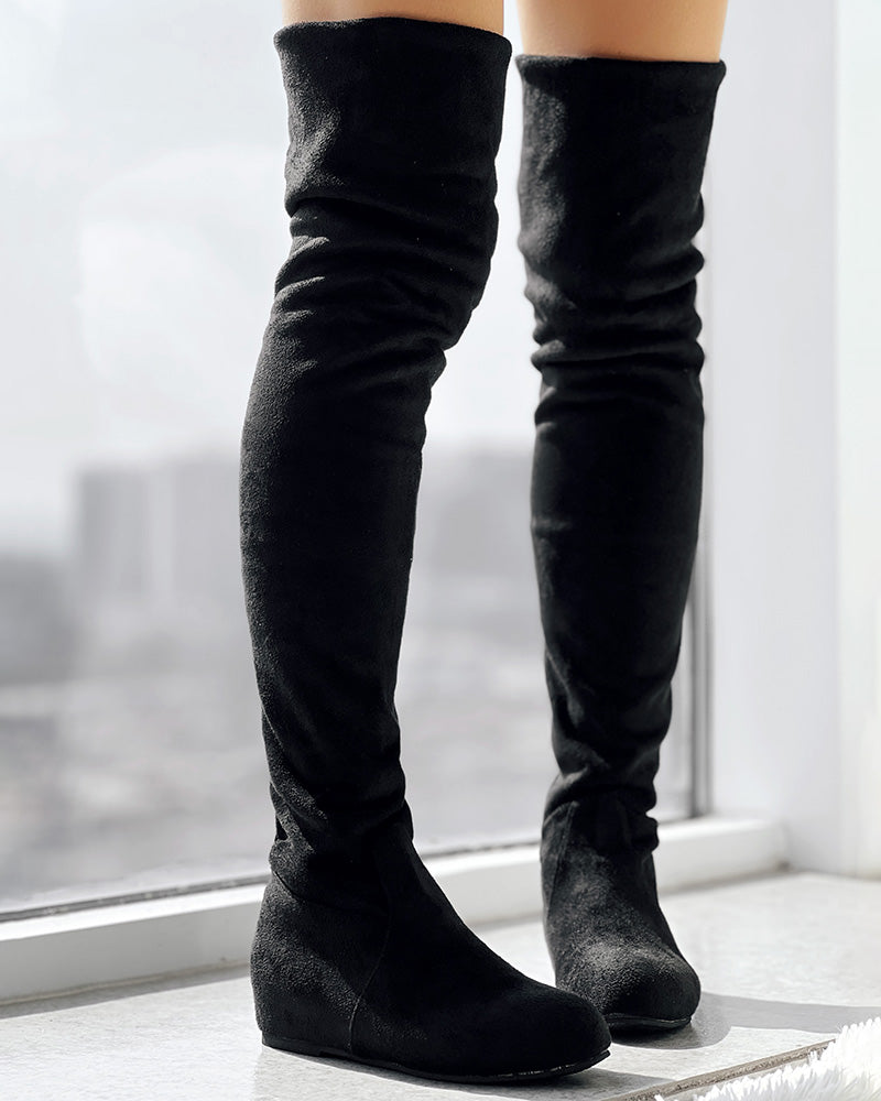 Over The Knee Round Toe Boots