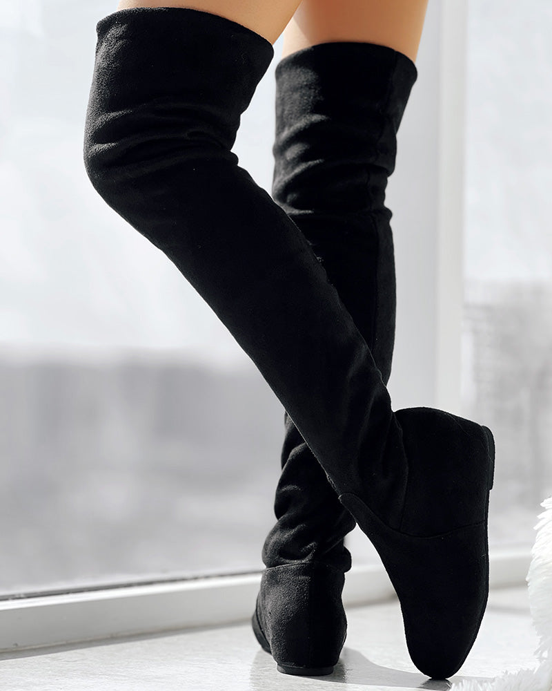 Over The Knee Round Toe Boots