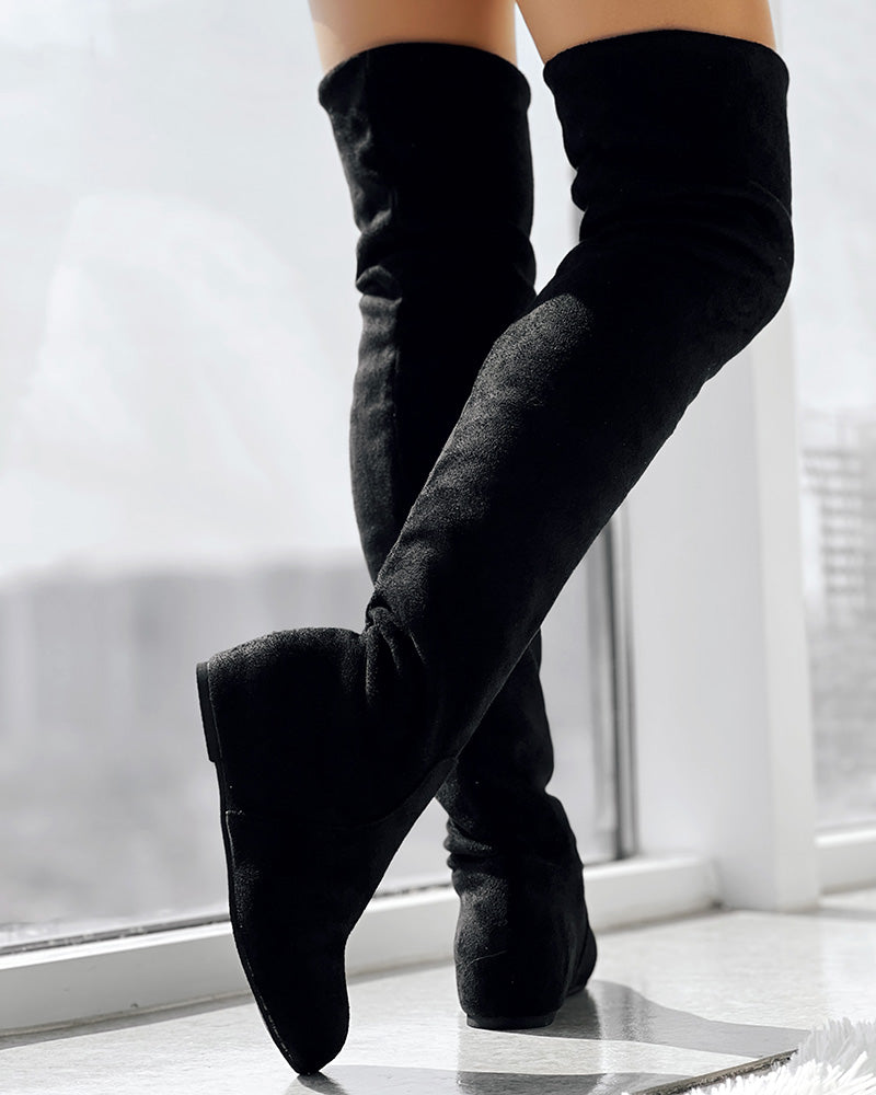 Over The Knee Round Toe Boots