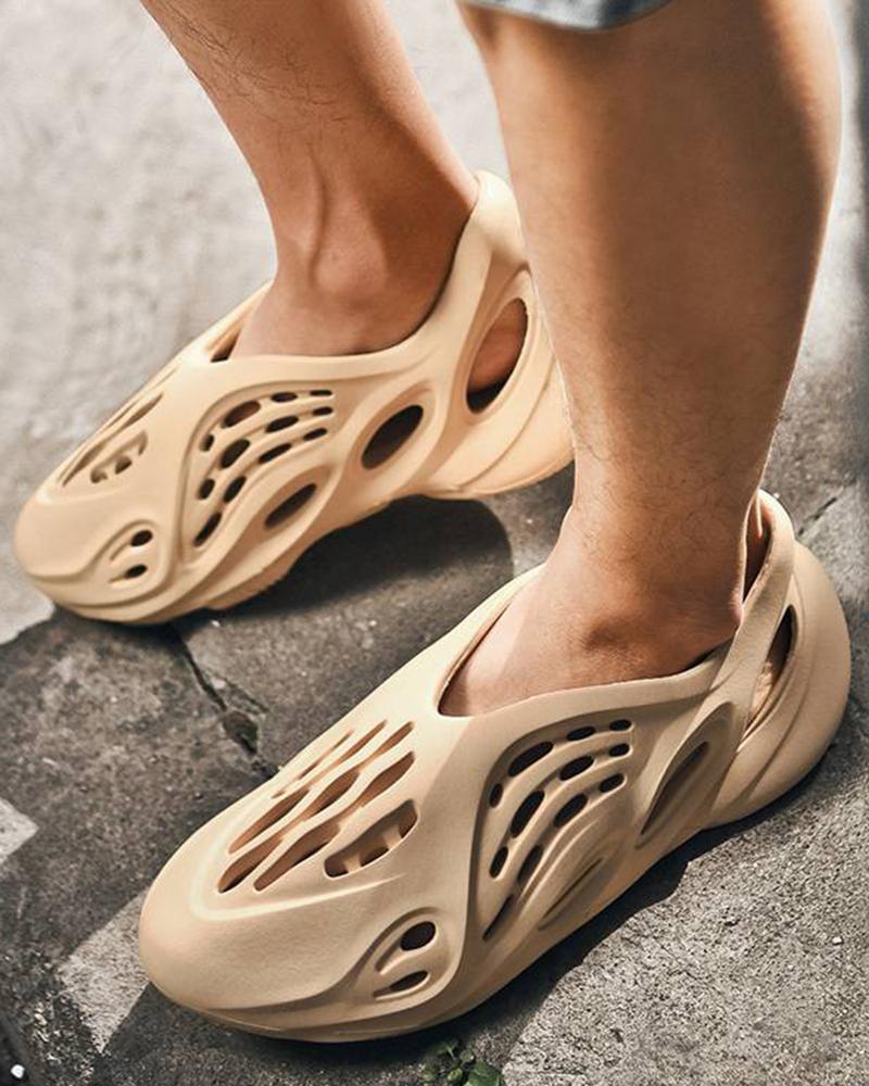 Hollow Out Closed Toe Clog Sandals