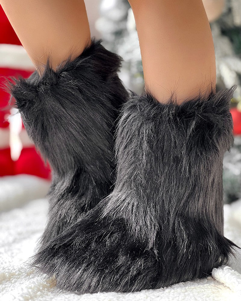 Faux Fur Fluffy Warm Ankle Boots