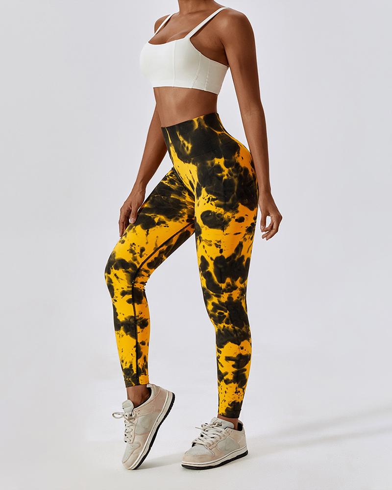 Seamless Butt Lift High Waist Tie Dye Yoga Pants Workout Leggings