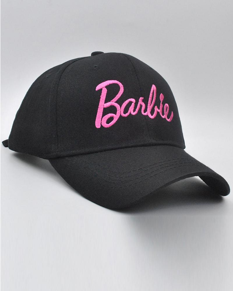 Sweet Barbie Letter Embroidery Adjustable Strap Baseball Cap