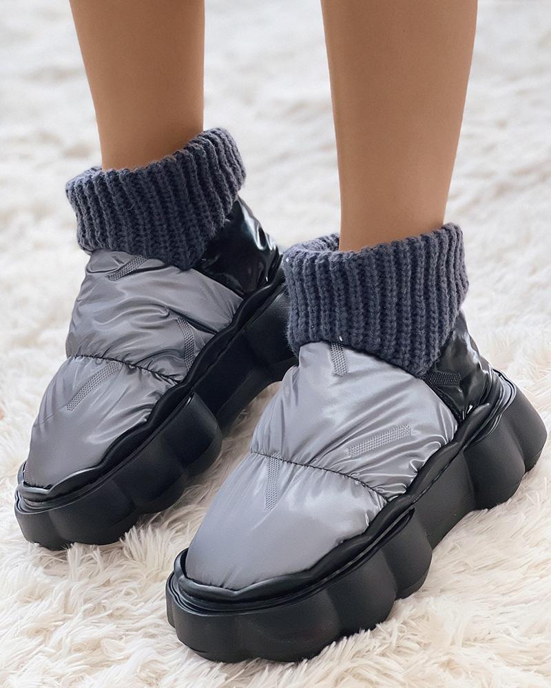 Quilted Non Slip Lined Slipper Boots