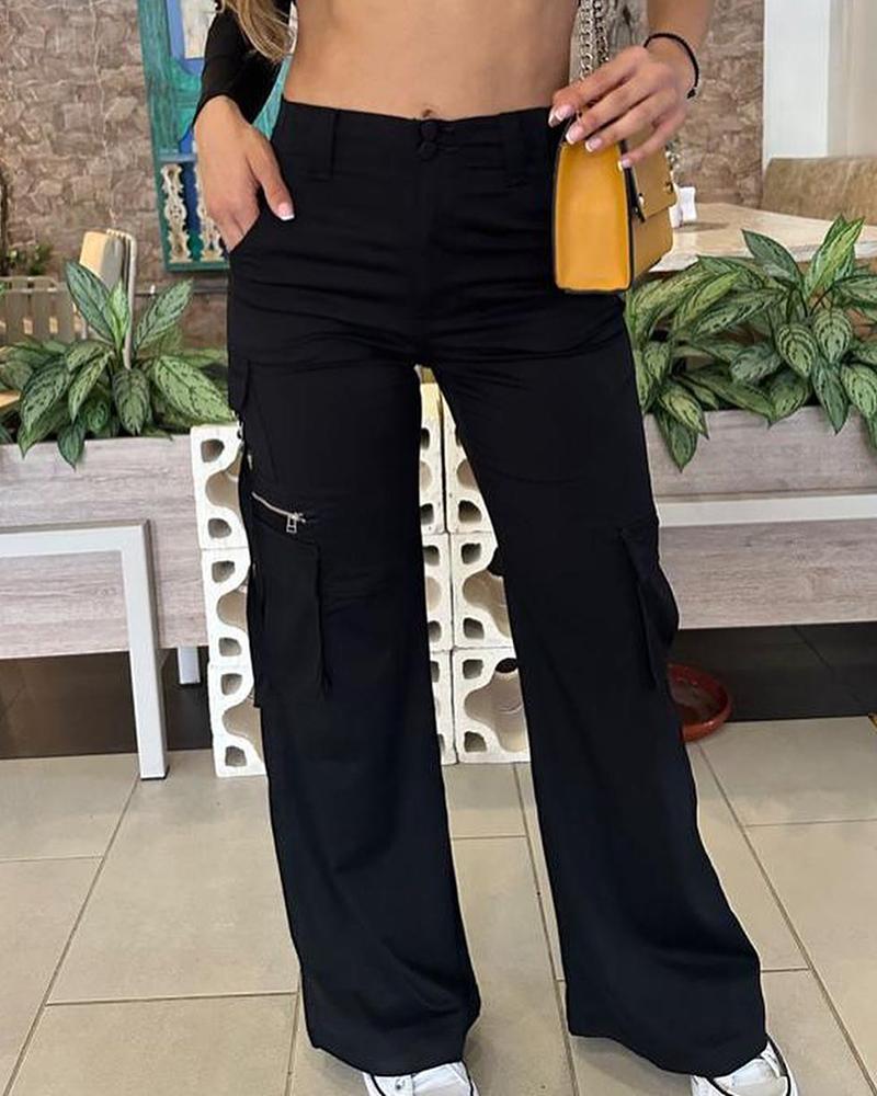 High Waist Wide Leg Cargo Pants