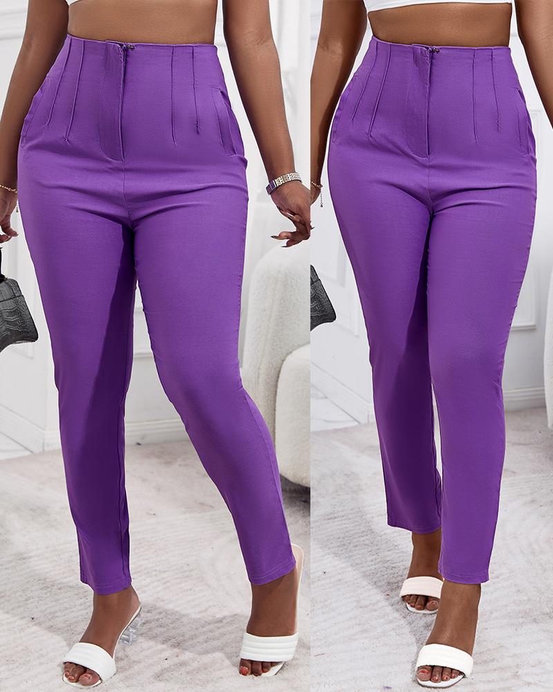 High Waist Cropped Work Pants