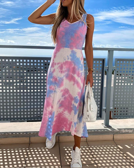 Tie Dye Tank Maxi Dress