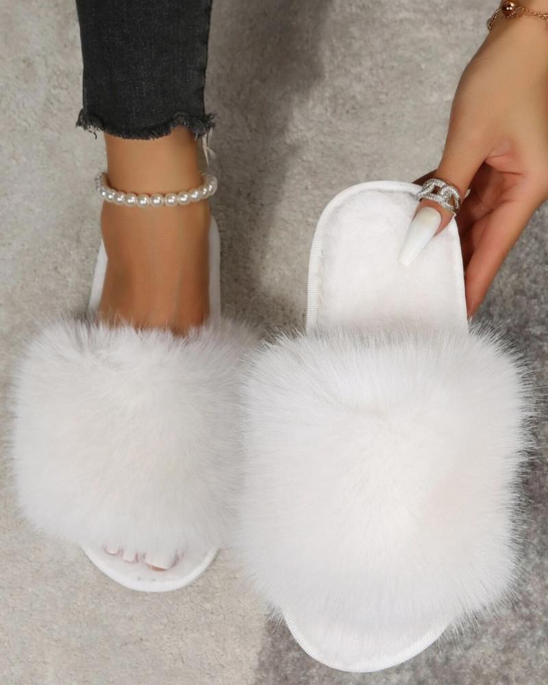 One Strap Fuzzy Slippers