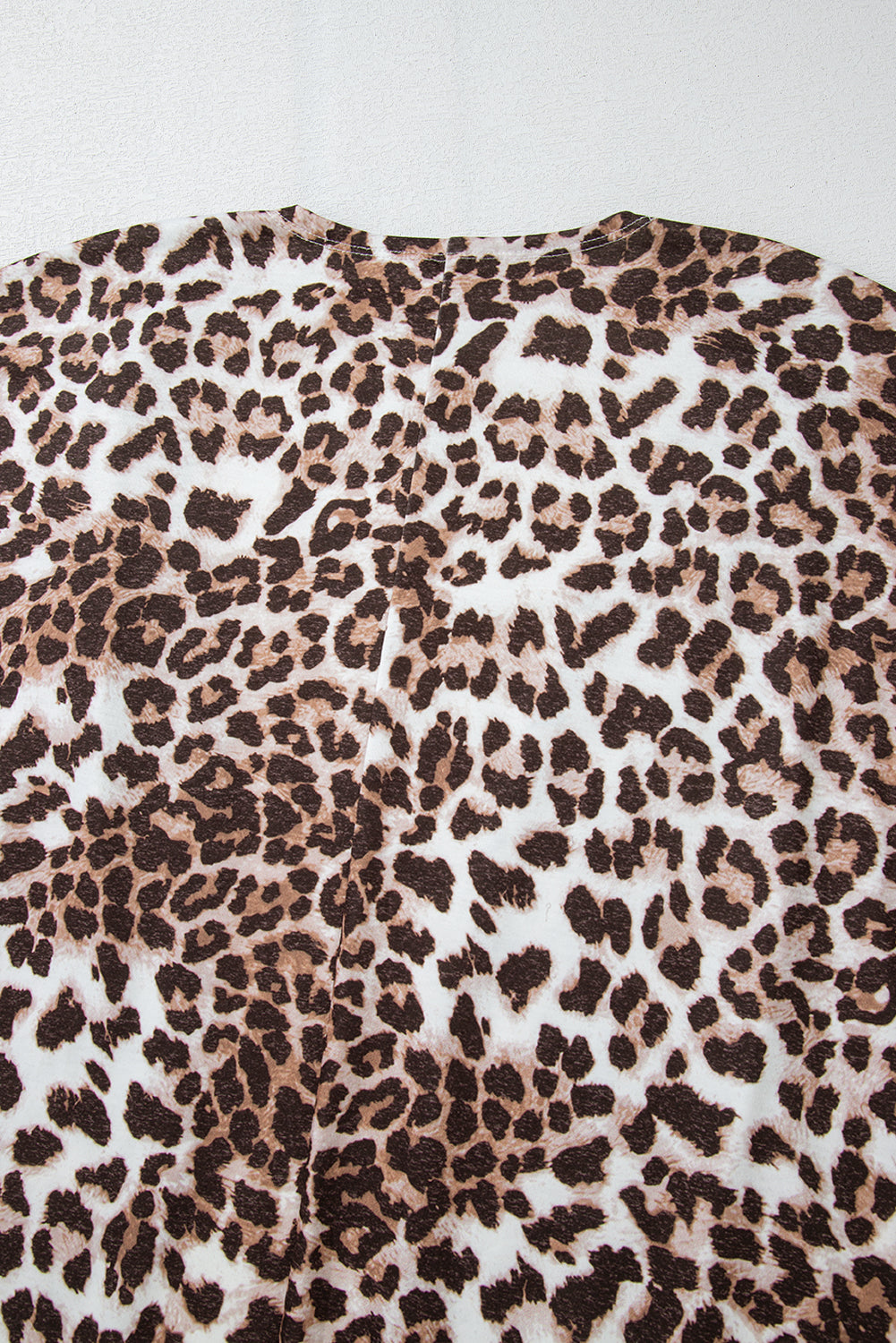 Khaki Leopard Print Batwing Sleeve Loose Tunic Cardigan