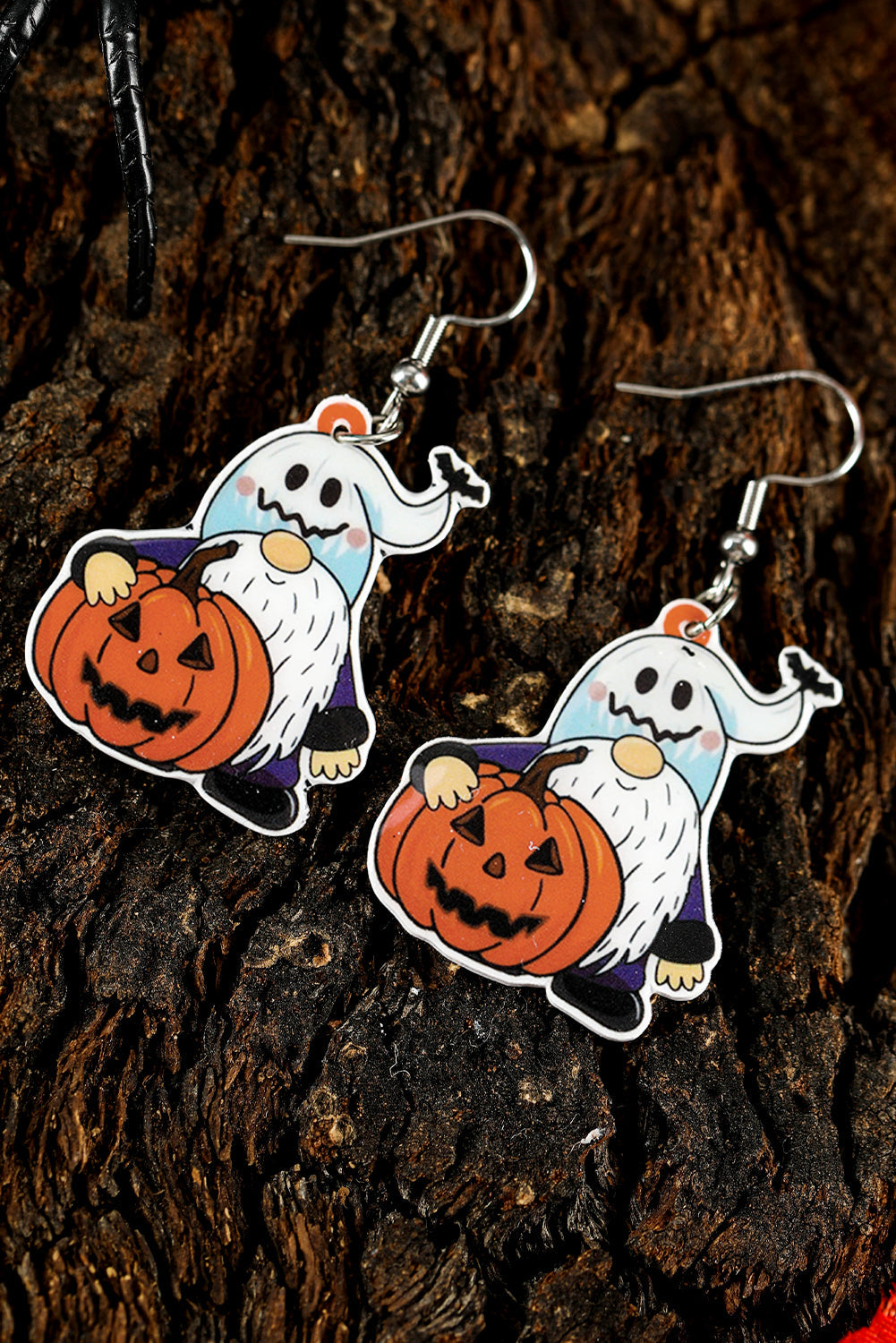 White Dwarf Pumpkin Face Halloween Hook Earrings