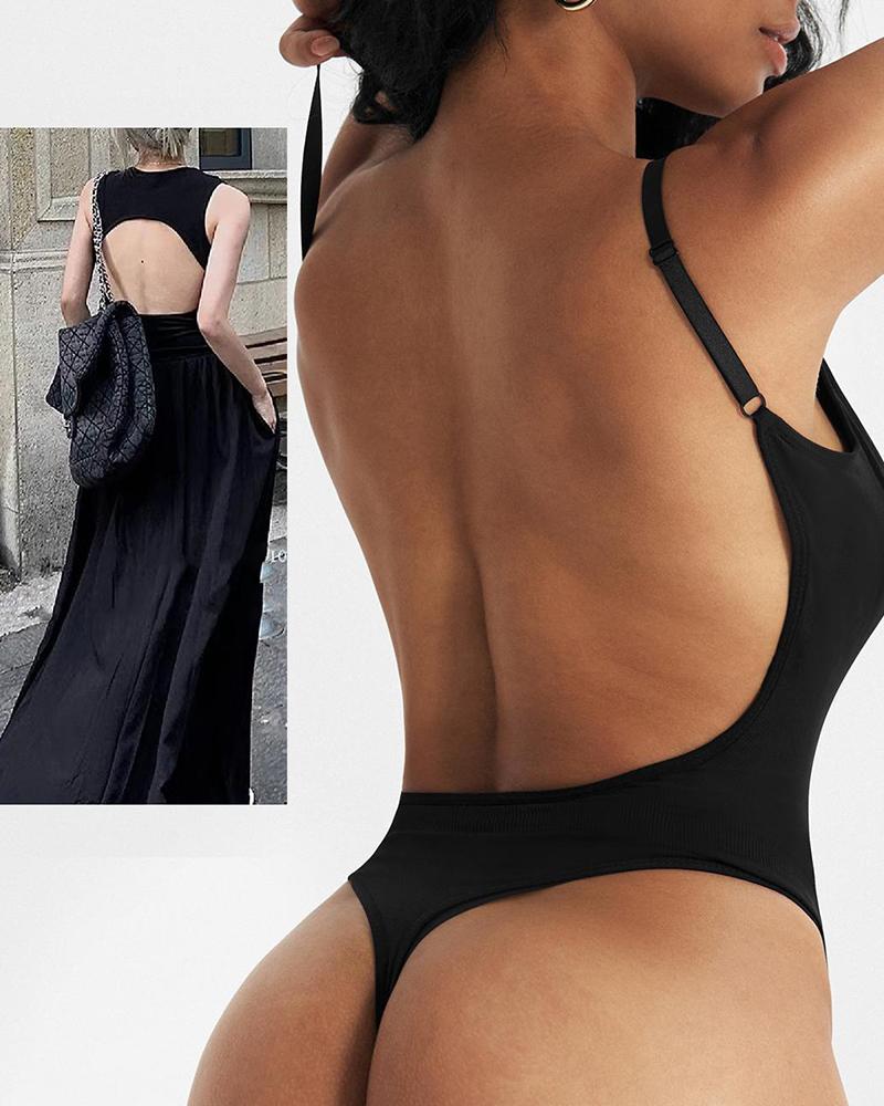 Seamless Tummy Control Backless Shapewear Bodysuit