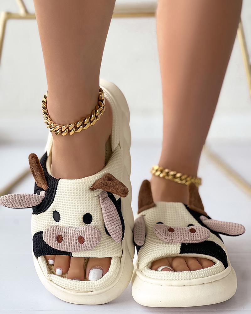 Cartoon Cow Shaped Four Seasons Casual Slippers