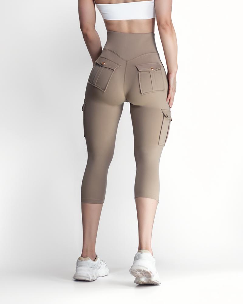 Pocket Design High Waist Sports Active Pants