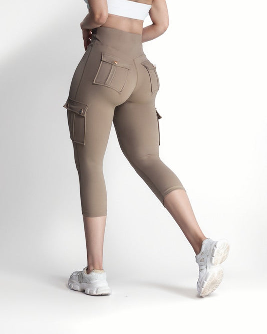 Pocket Design High Waist Sports Active Pants