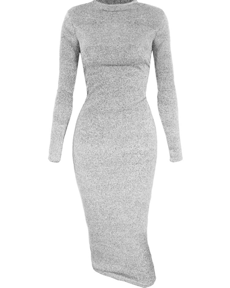 Stylish Long Sleeve Bodycon Dress