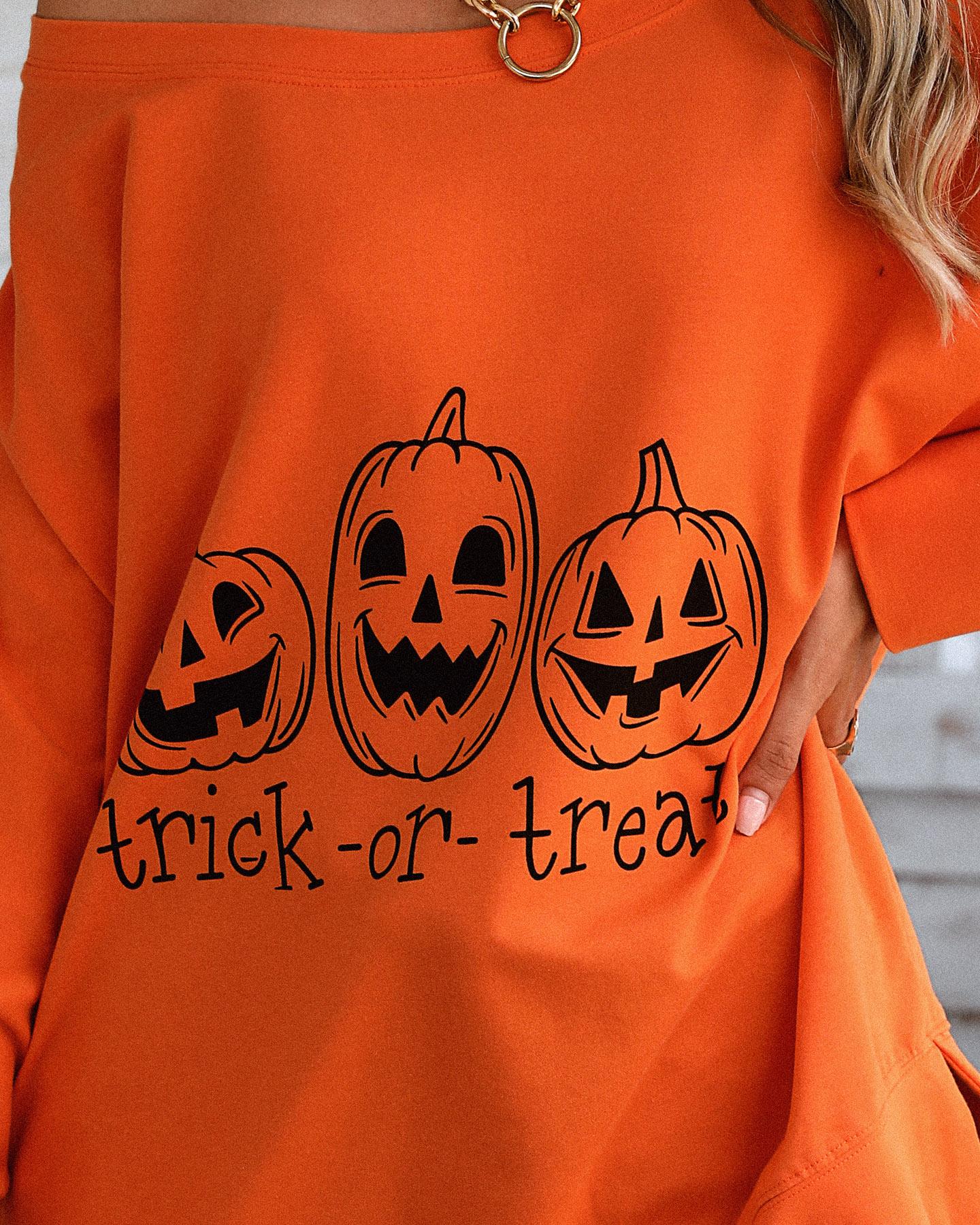 Halloween Letter Pumpkin Print Casual Sweatshirt