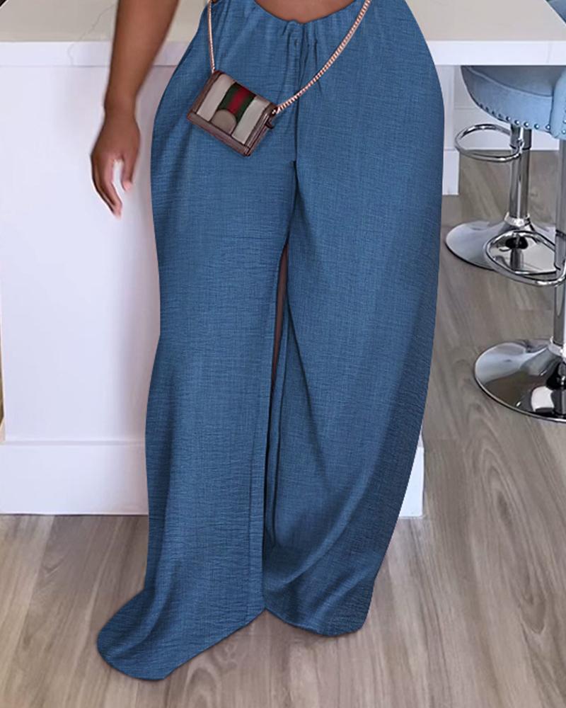 Wide Leg Casual Suspender Jumpsuit