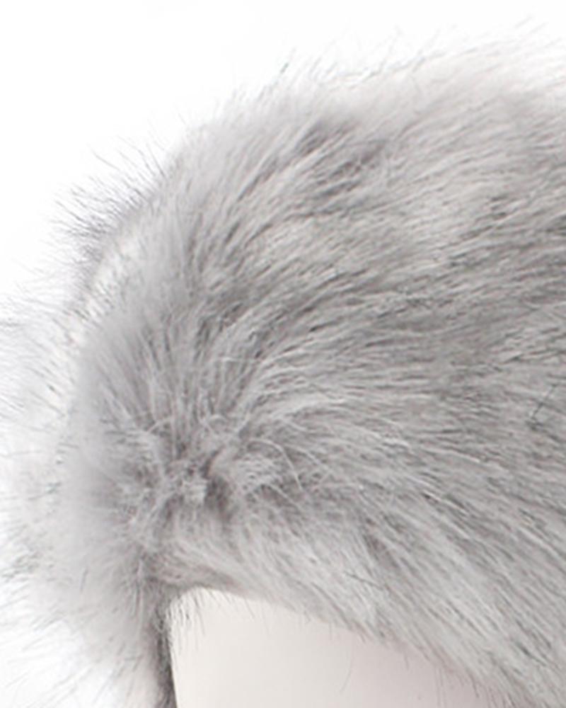 Faux Fur Fluffy Winter Warm Headband Earmuffs Hat