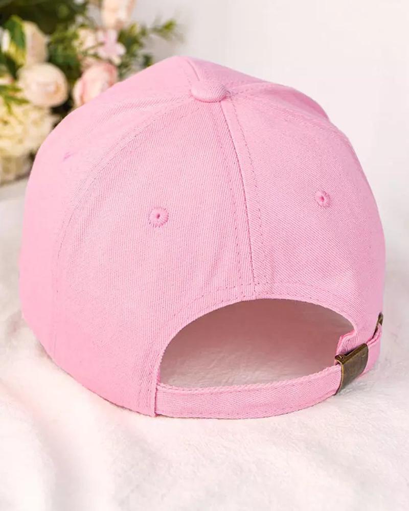 Sweet Barbie Letter Embroidery Adjustable Strap Baseball Cap