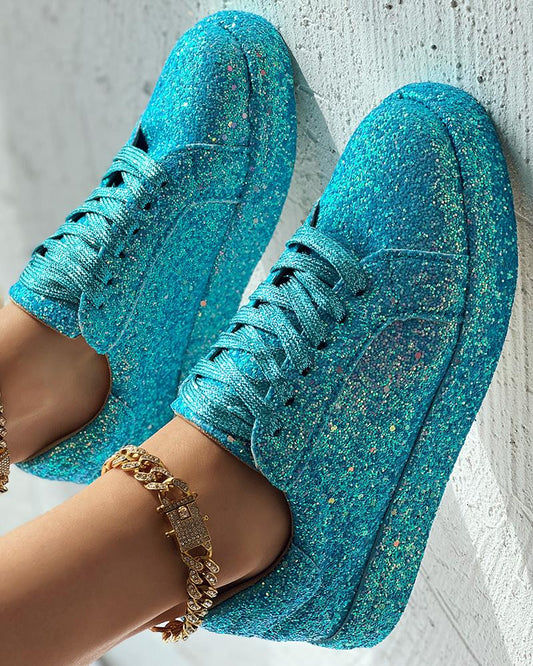 Glitter Lace  up Sneakers