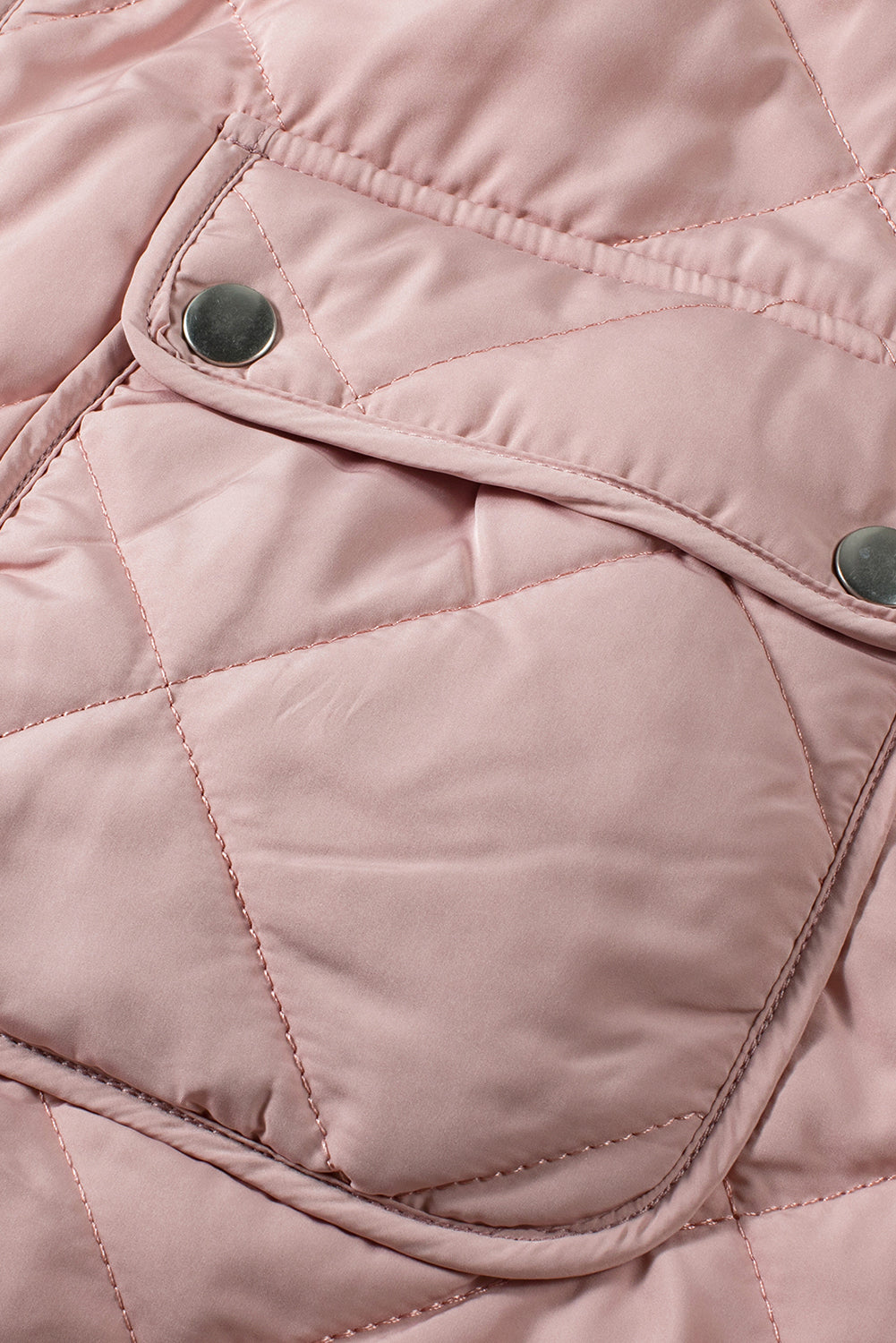 Pink Fleece Lined Quilted Vest Coats