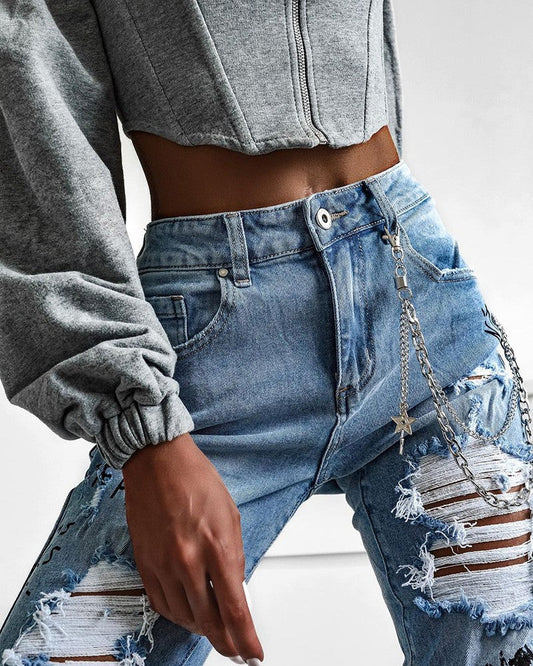 Off Shoulder Zipper Front Corset Crop Top