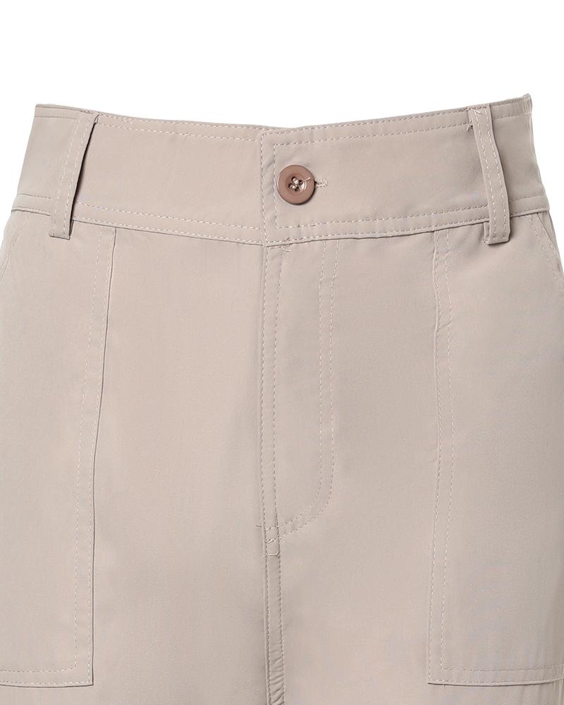 High Waist Pocket Design Cargo Pants