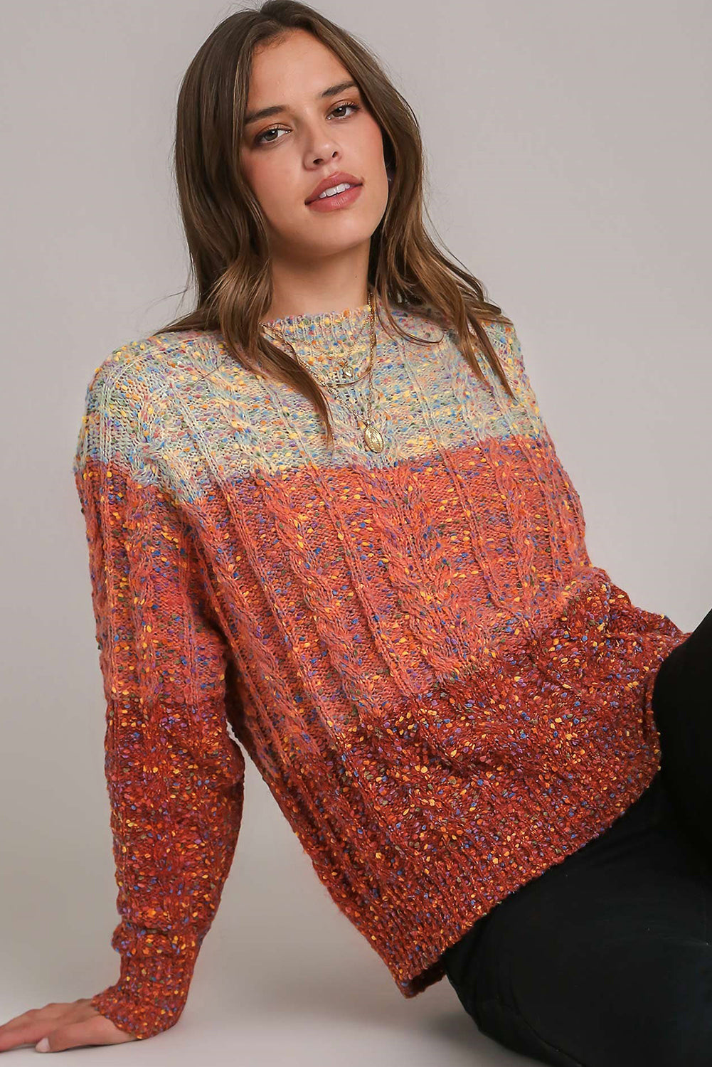 Multicolour Colorful Confetti Wool Ball Knitted Sweater