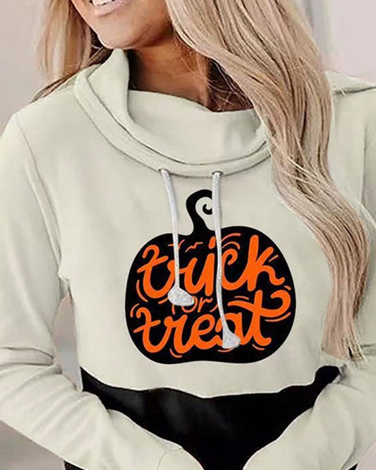 Halloween Pumpkin Print Long Sleeve Top