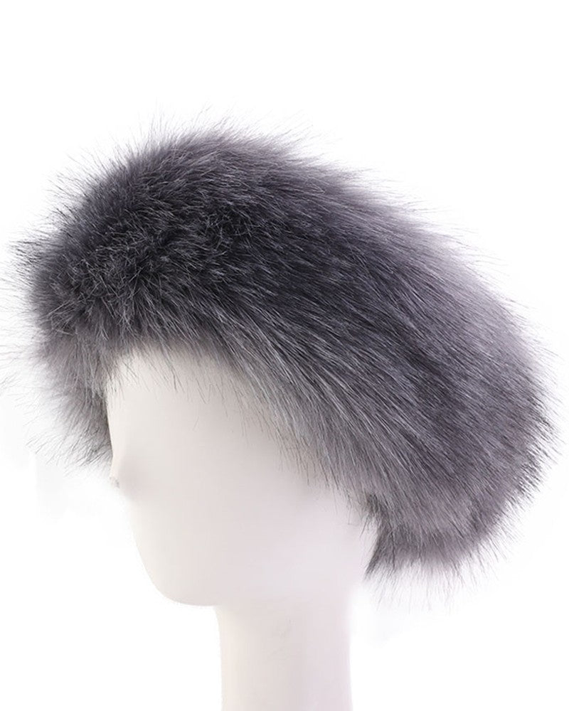 Faux Fur Fluffy Winter Warm Headband Earmuffs Hat