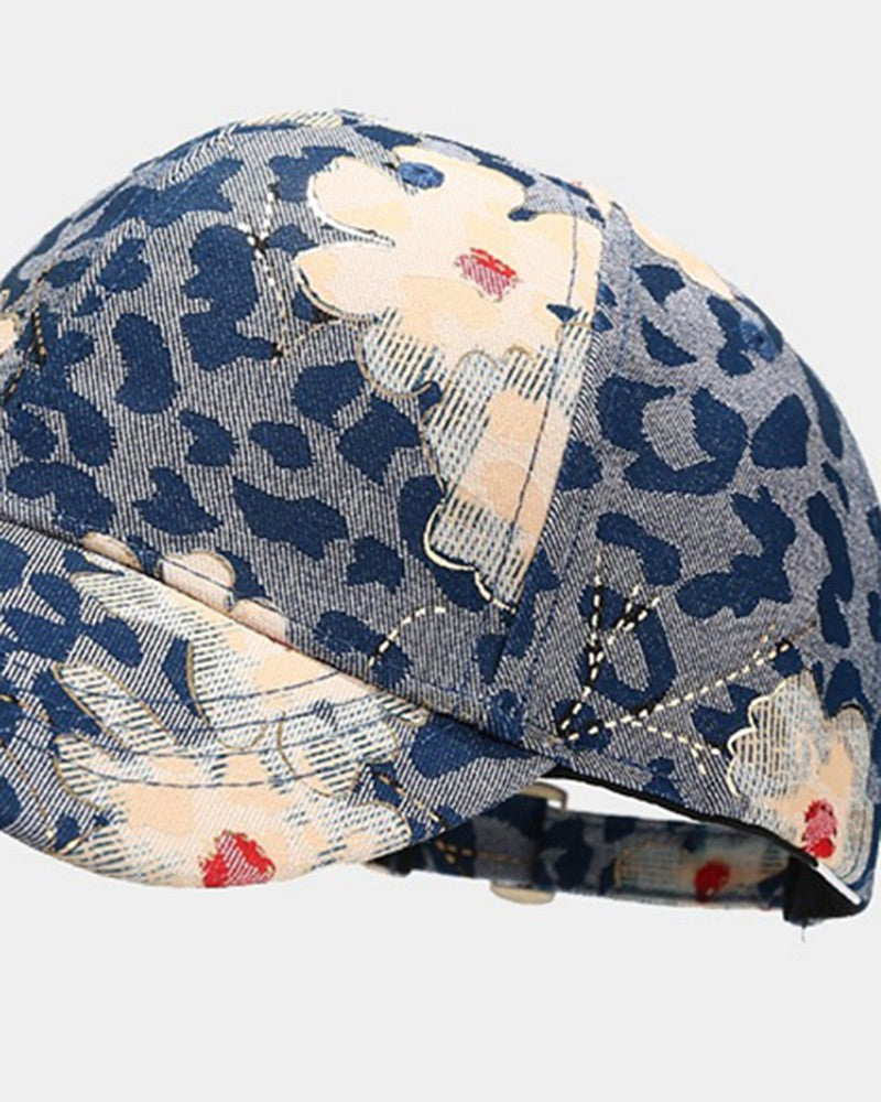 Floral Leopard Print Baseball Cap