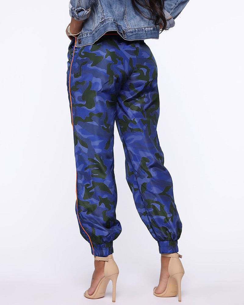 Camouflage Print High Waist Harem Pants