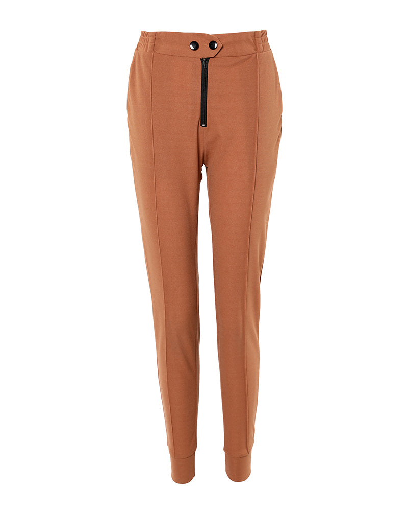 Zipper Fly Buttoned Skinny Pants