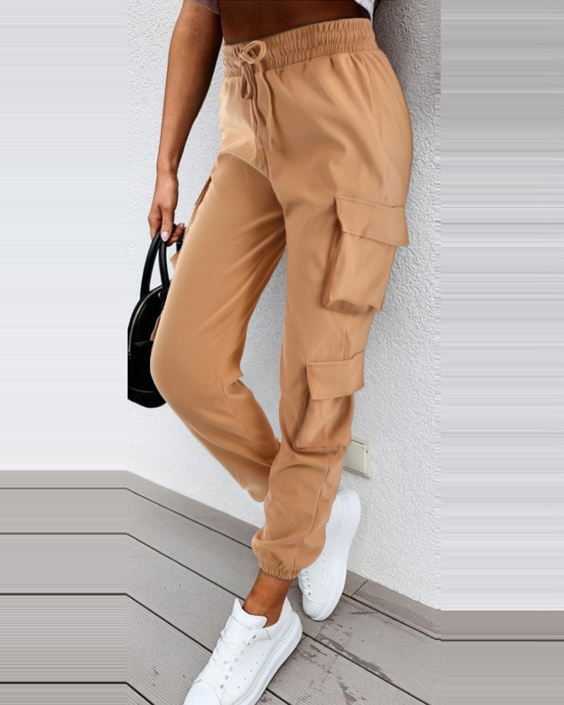 Pocket Design Cuffed Cargo Pants