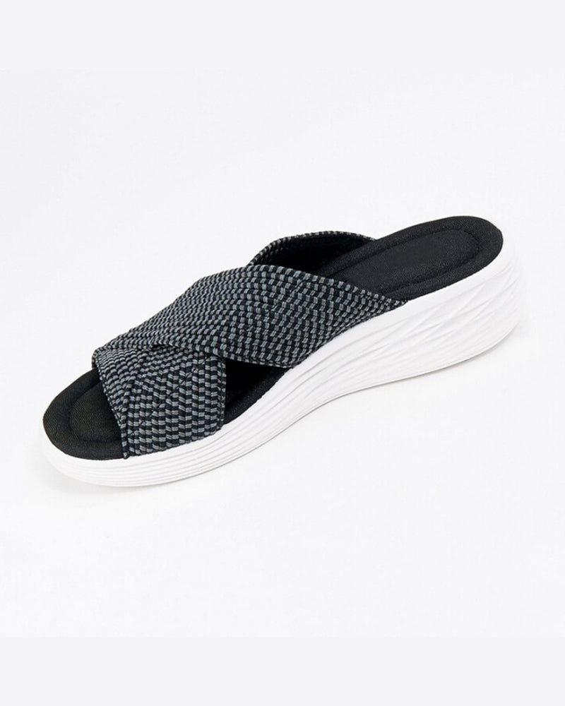 Product up gradation Stretch Cross Orthotic Slide Sandals