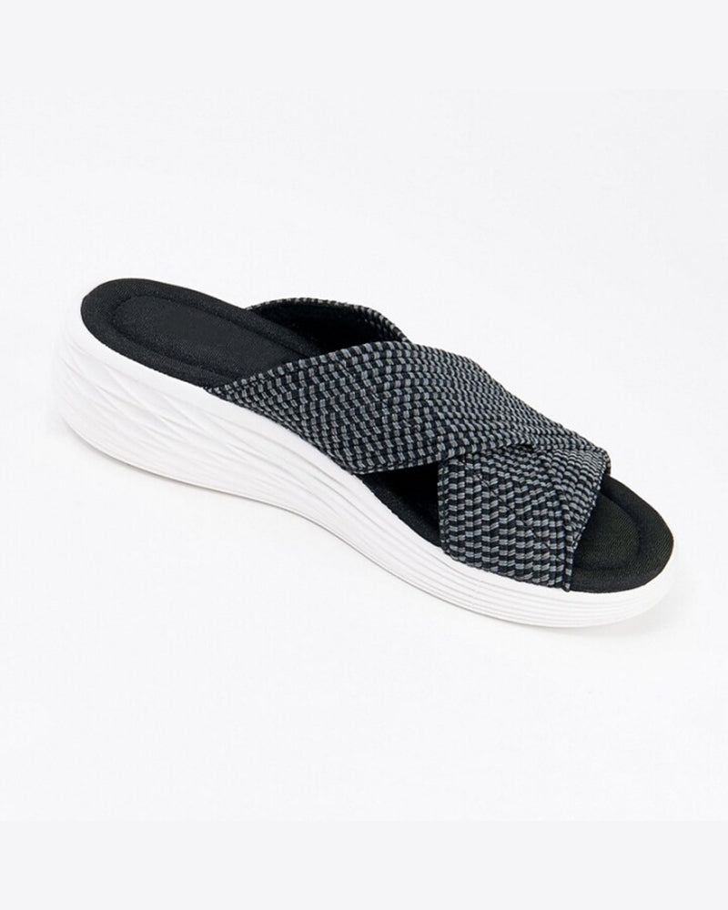 Product up gradation Stretch Cross Orthotic Slide Sandals