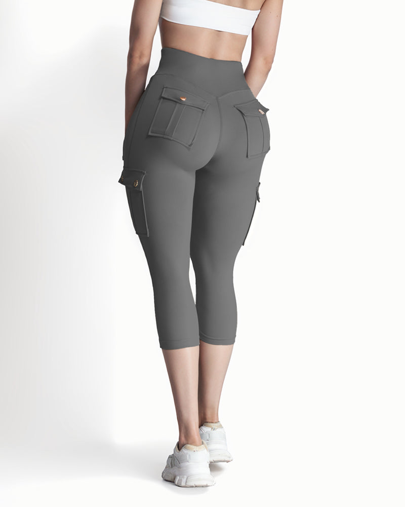 Pocket Design High Waist Sports Active Pants