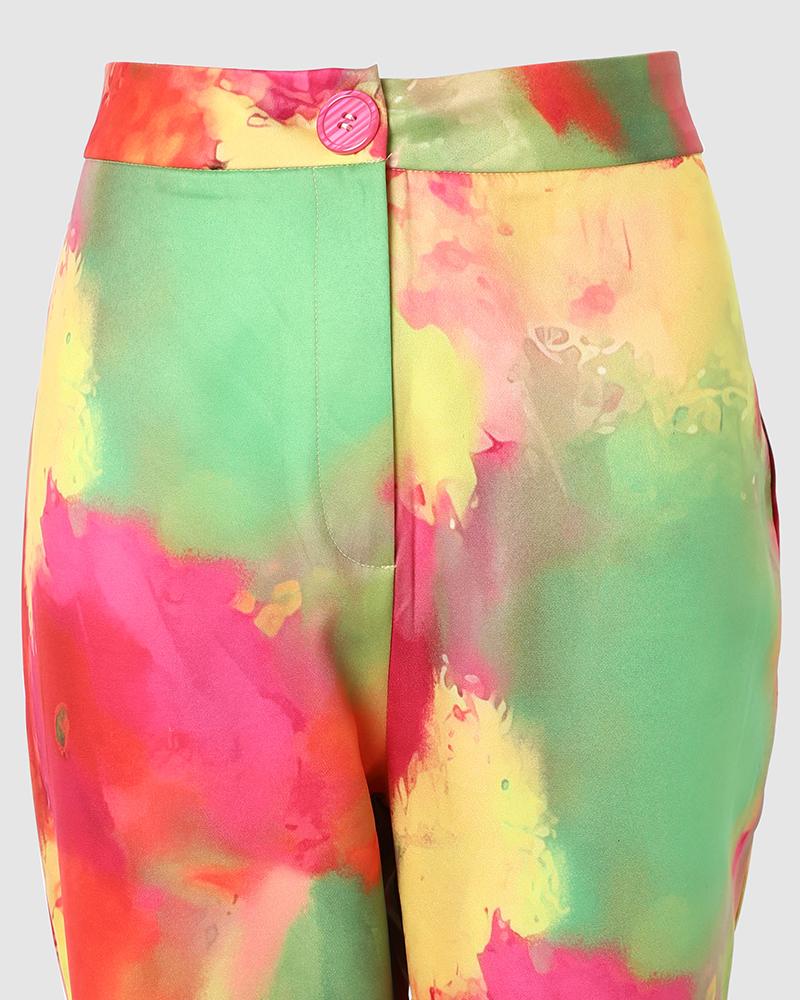 Tie Dye Print Work Pants