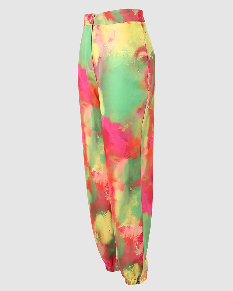 Tie Dye Print Work Pants