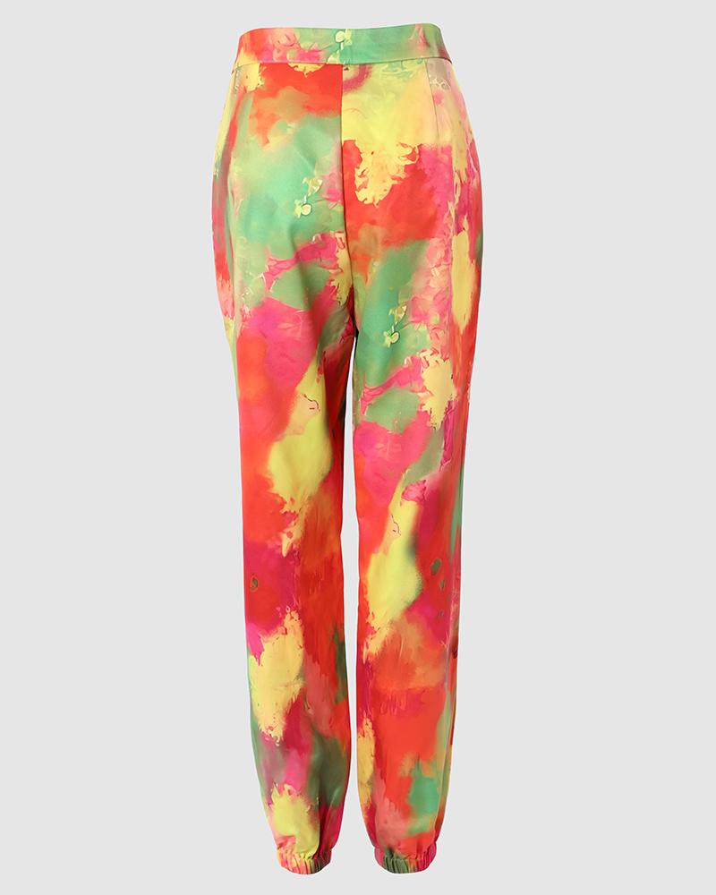 Tie Dye Print Work Pants