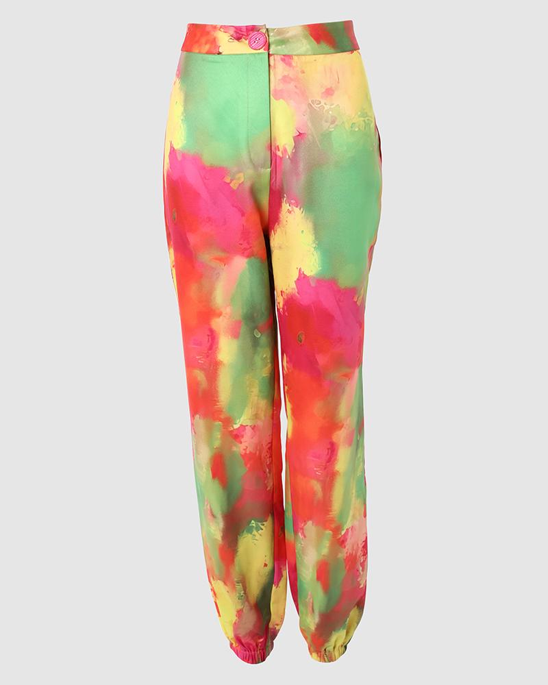 Tie Dye Print Work Pants