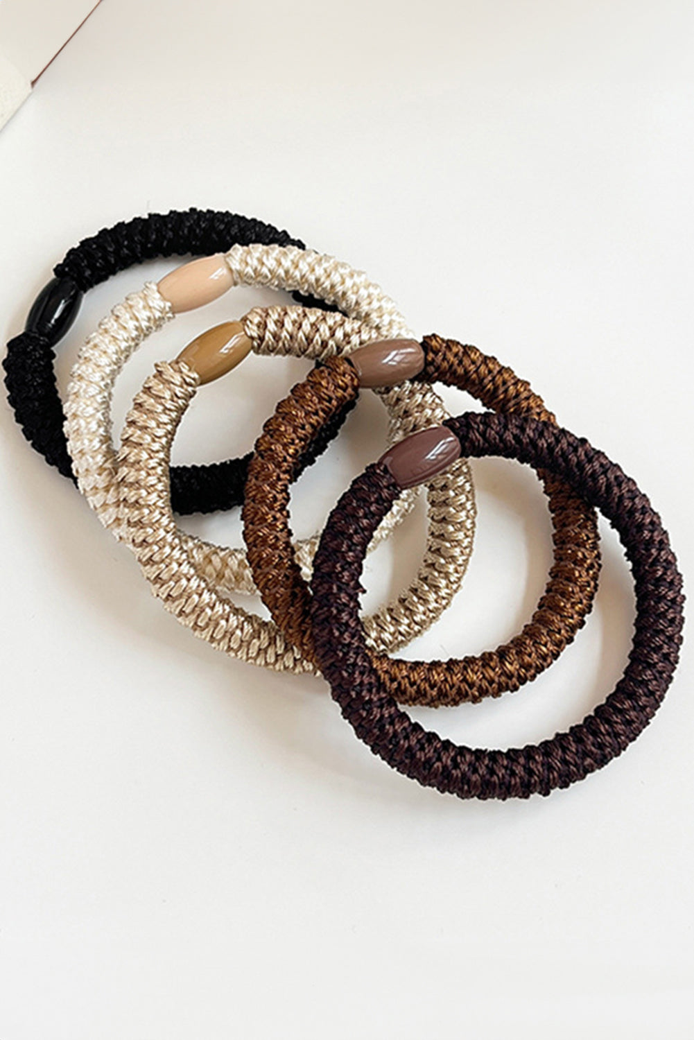 Camel 5Pcs Solid High Elastic Hair Tie