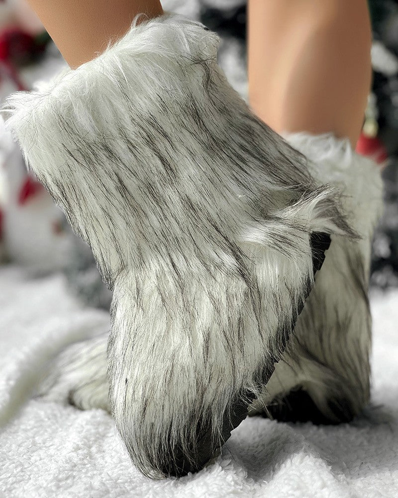 Faux Fur Fluffy Warm Ankle Boots