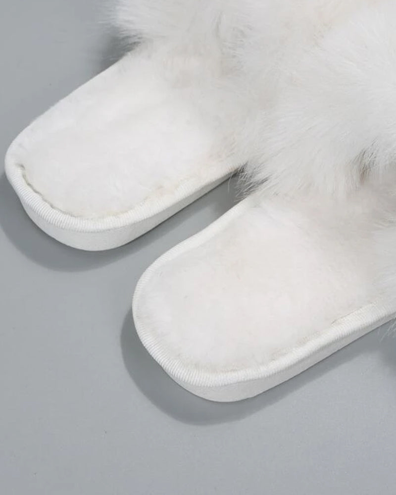 One Strap Fuzzy Slippers